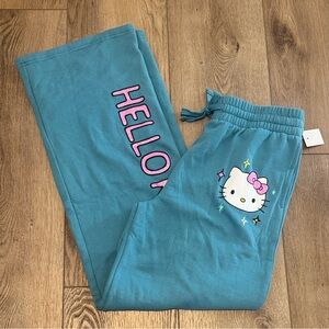 Hello Kitty Aqua Lounge Pants New Large